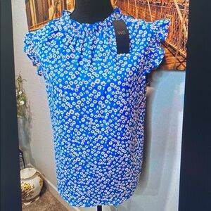 Blue Floral Women's Top